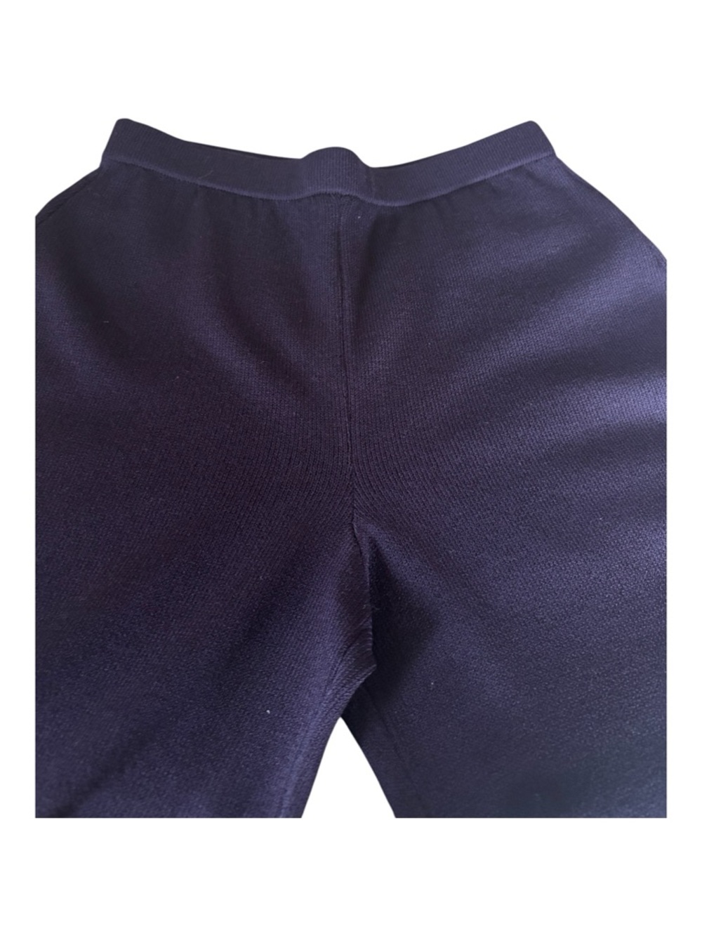 NWT St John Collection Aubergine Purple Santana Knit Wide Leg Pants Sz 12 (10) - Picture 2 of 6
